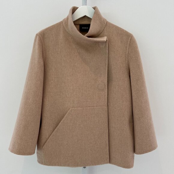 AKRIS CAMEL TAN CASHMERE JACKET SIZE FR 36 / IT 40 / US 4 NWOTS! - Picture 3 of 16